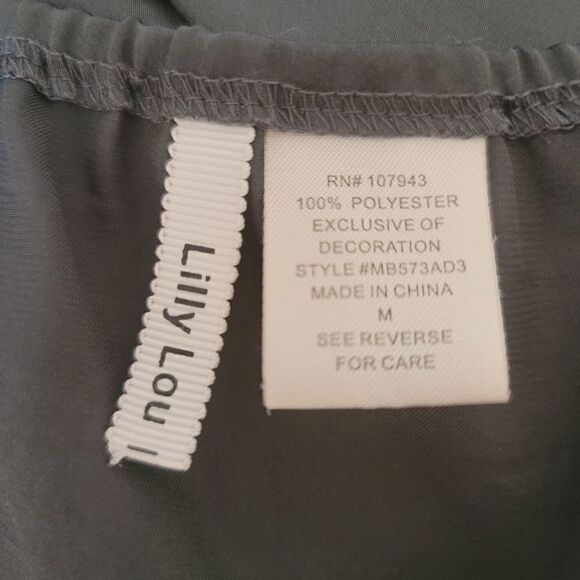 Lily lou medium silky pearl beaded sleeveless relaxed blouse pleated black dress - Picture 2 of 3